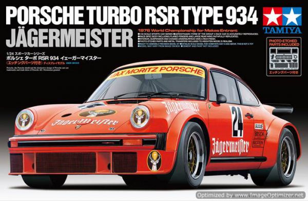 โมเดลประกอบรถยนต์ทามิย่า Porsche Turbo RSR 934 Jagermeister 1 : 24