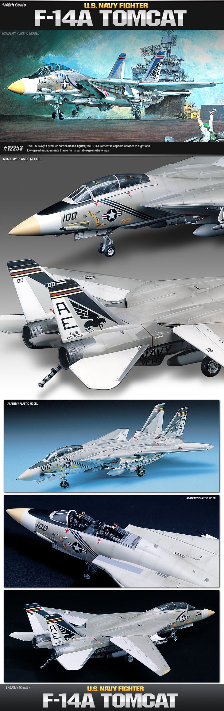 โมเดลเครื่องบินอะคาเดมี่ Academy F-14A TOMCAT 1/48