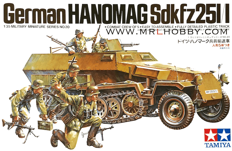 โมเดลรถกึ่งสายพานเยอรมัน Hanomag Sd.Kfz.251/1 1/35