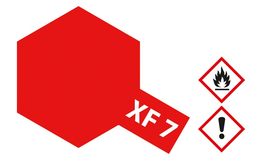 สีสูตรน้ำ TAMIYA XF-7 FLAT RED (แดงด้าน)