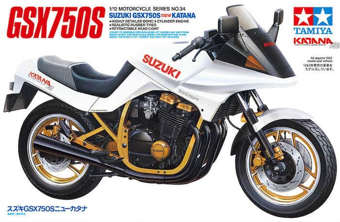 โมเดลมอเตอร์ไซค์ซูซูกิ Suzuki GSX750S new Katana 1/12