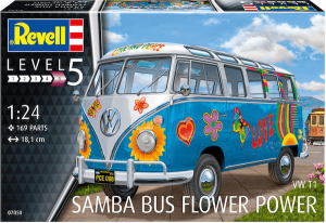 โมเดลรถโฟล์คตู้ VW Samba Bus Flower Power สเกล 1/14
