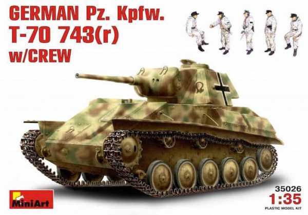 โมเดลรถถัง GERMAN Pz. Kpfw. T-70 743(r) w/CREW 1:35