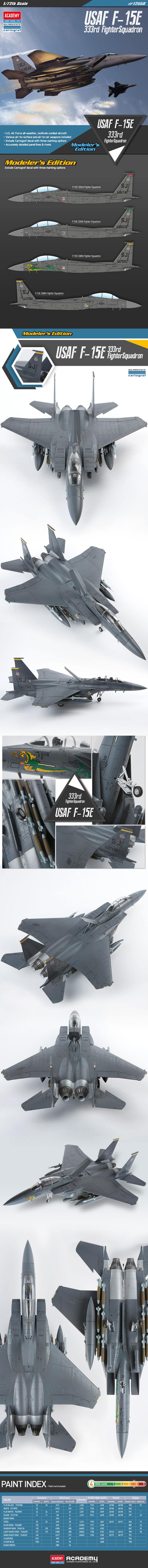 โมเดลเครื่องบิน AC12550 F-15E "333rd FIGHTER SQUADRON" 1/72