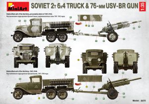 โมเดลรถบรรทุกโซเวียต MI35272 SOVIET 2T 6X4 TRUCK & 76-mm USV-BR GUN