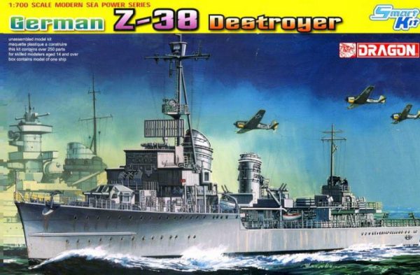 โมเดลเรือรบ Dragon DRA7134 German Z-38 Destroyer 1/700