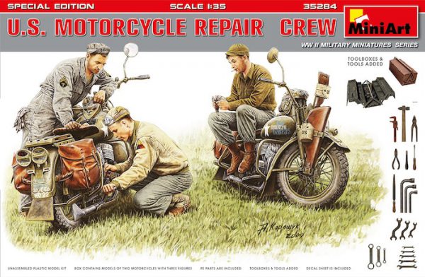 โมเดล Miniart MA35284 U.S. Motorcycle Repair Crew 1/35