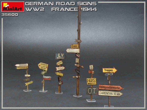 โมเดลป้ายถนนเยอรมัน MiniArt MI35600 German Road Signs WW2 (France 1944)