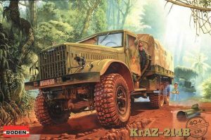 โมเดลรถบรรทุก Roden RO804 KRAZ-214B Soviet Military Truck 1/35
