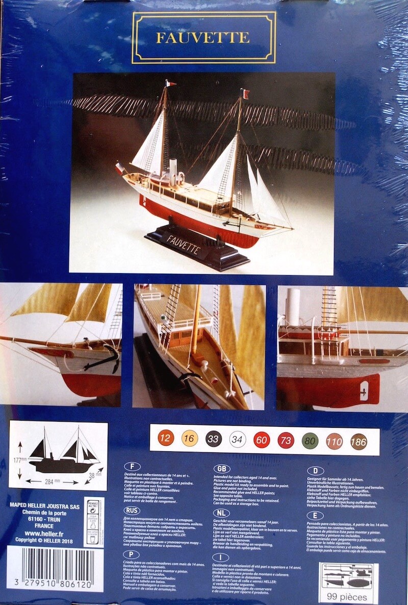 โมเดลเรือเดินสมุทร Heller HL80612 1893 Sailing Yacht Fauvette 1/200