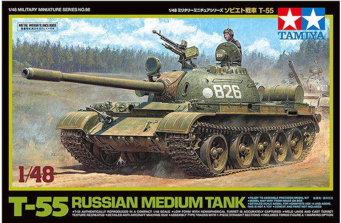 โมเดลรถถัง TAMIYA 32598 T-55 RUSSIAN MEDIUM TANK 1/48