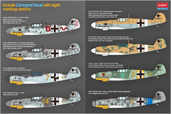 โมเดลเครื่องบิน Academy 12321 MESSERSCHMITT Bf109G-6/G-2 1/48
