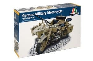 รถพ่วงทหาร ITALERI 7403 German Military Motorcycle with side car 1/9