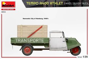 รถสามล้อ MINIART 38032 Tempo A400 Athlete 3 Wheel Delivery Truck 1/35v