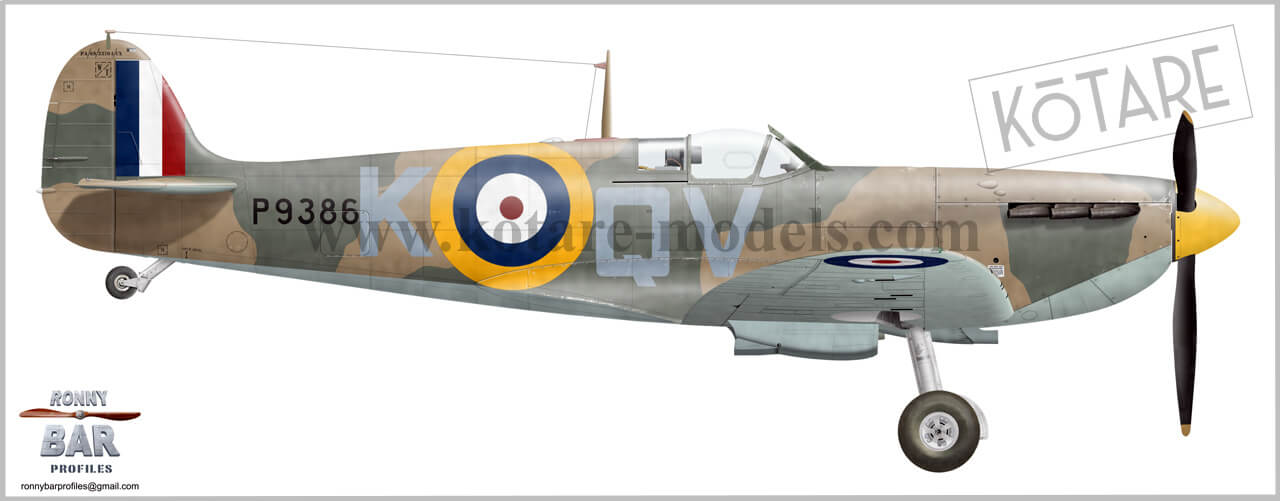 เครื่องบินจำลอง KOTARE K32601 Spitfire Mk.Ia Brian Lane 1/32
