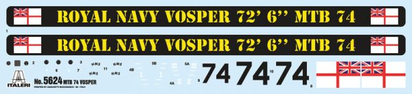 โมเดลเรือ Italeri 5624 Vosper MTB 74 with crew สเกล 1/35