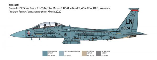 โมเดลเครื่องบินเอฟ 15 Italeri 2803 F-15E Strike Eagle 1/48
