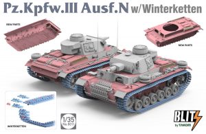 โมเดลรถถัง TAKOM 8011 Pz.Kpfw. III Ausf N w/Winterketten (BLITZ) 1/35