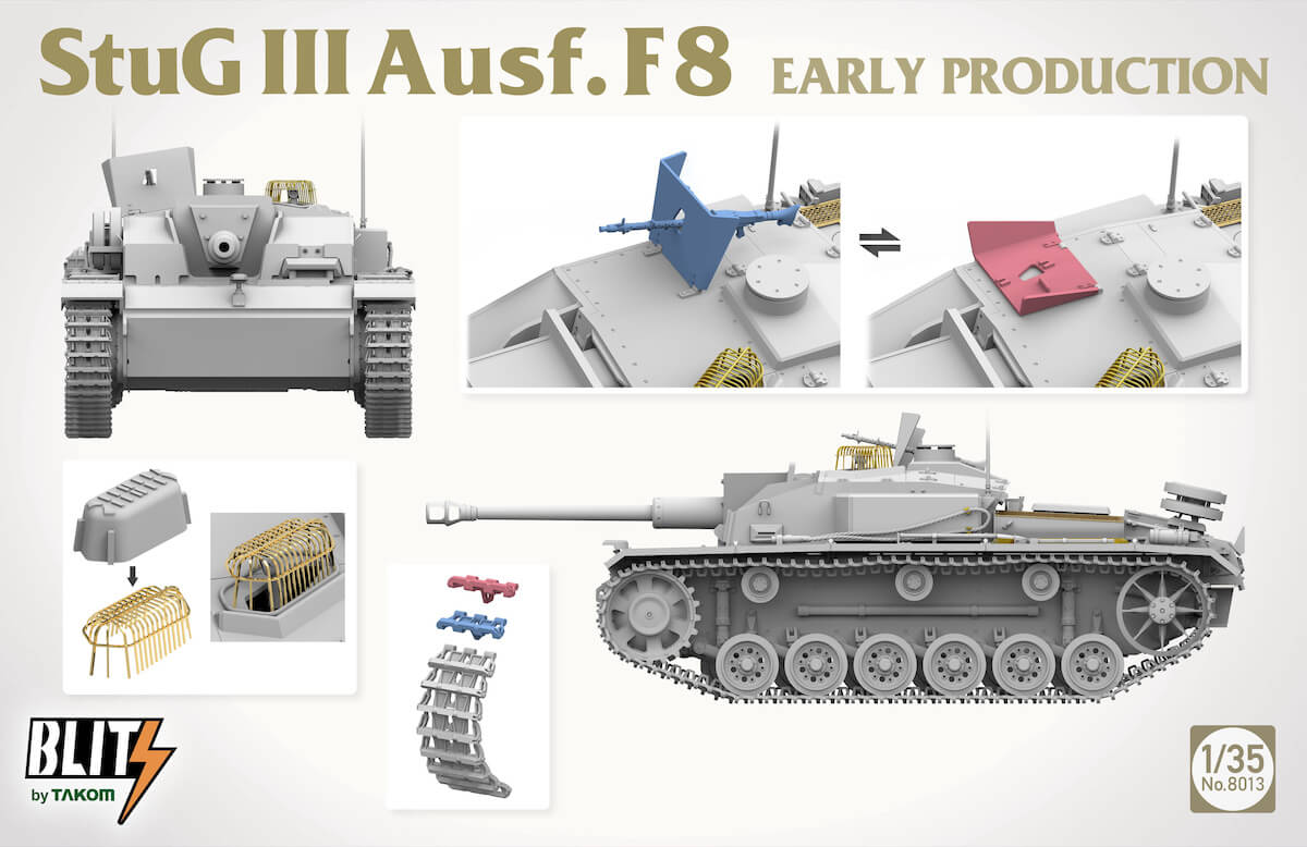 โมเดลรถถัง TAKOM 8013 StuG III Ausf.F8 Early Production 1/35